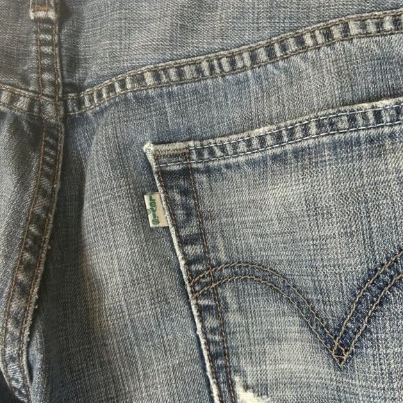 Vtg Blue Levi's 527 Denim Jeans Men's Low Boot Cut Cowboy Distressed 33x29 - Picture 3 of 4